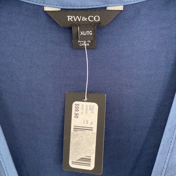 NWT RW&Co women blue long sleeve romper jumpsuit size XL - Picture 7 of 15